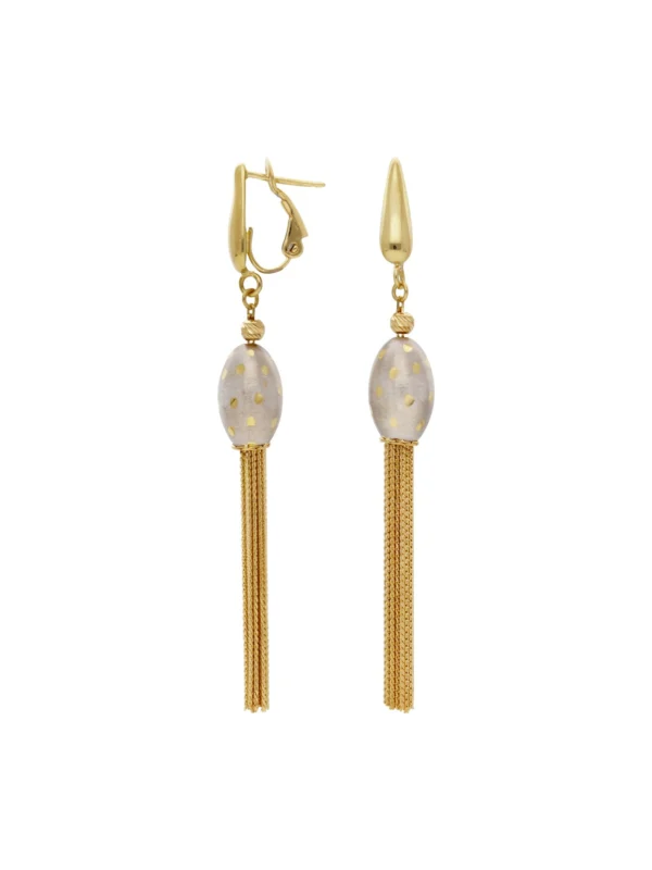 William May 18ct Yellow & White Gold Tassle Drop Earrings