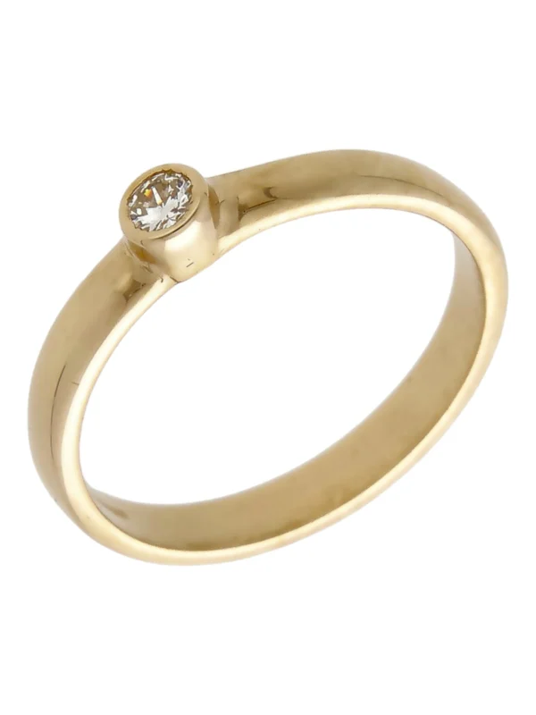 William May 18ct Yellow Gold 0.10ct Diamond Solitaire Band Ring