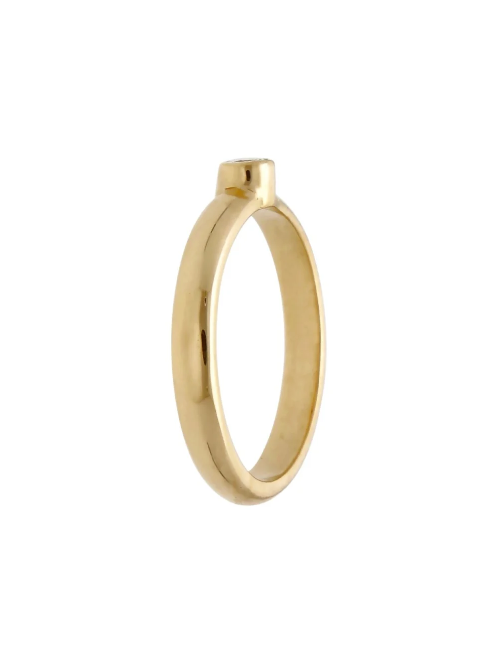 William May 18ct Yellow Gold 0.10ct Diamond Solitaire Band Ring, view 2