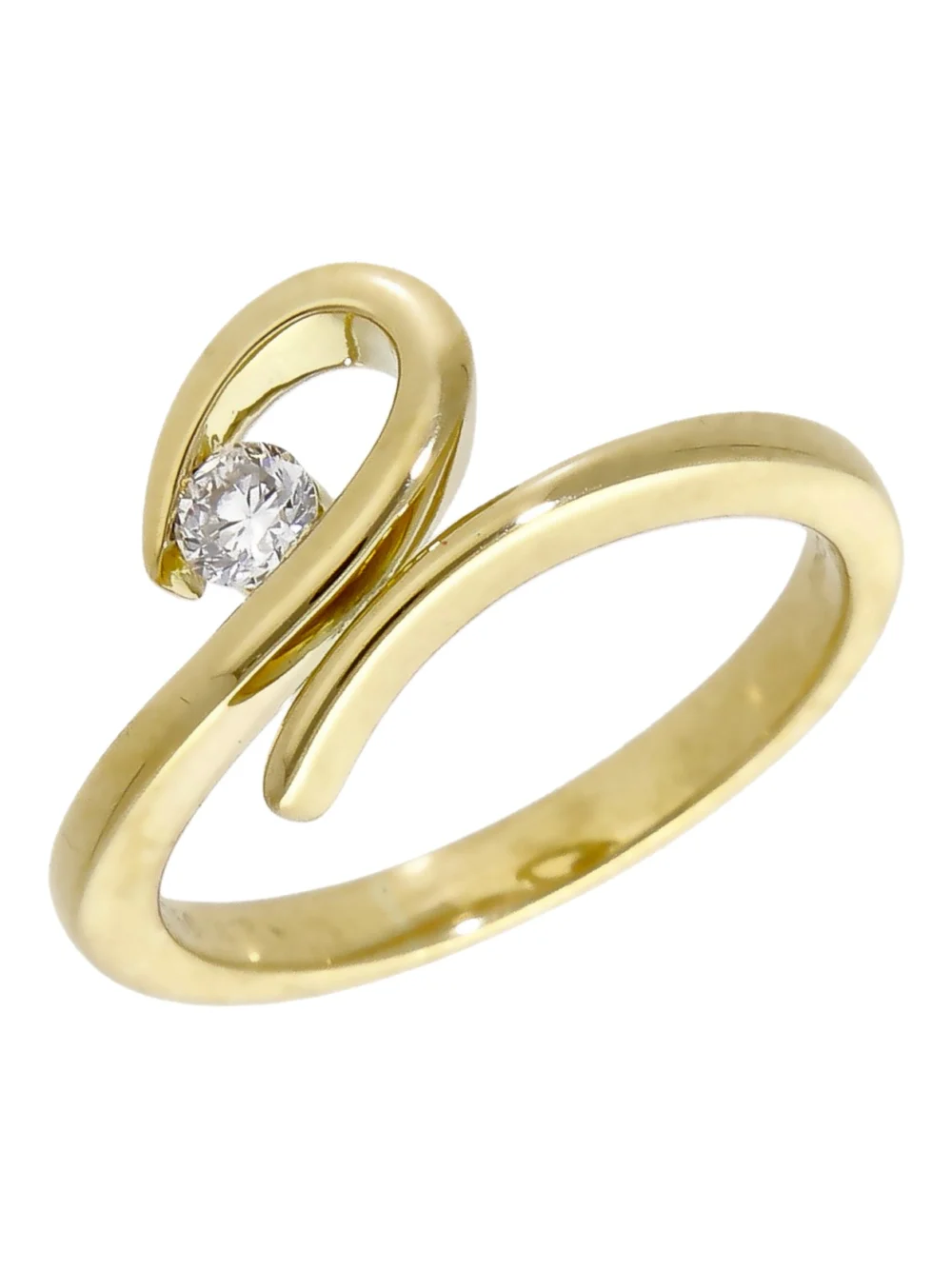 William May 18ct Yellow Gold 0.15ct Diamond Set Swirl Dress Ring
