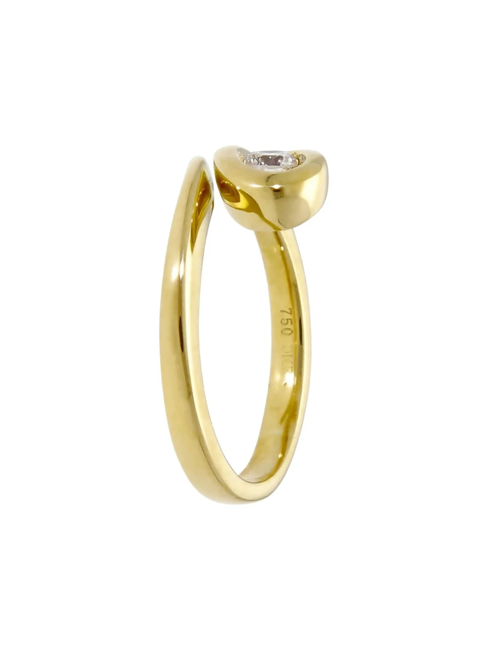 William May 18ct Yellow Gold 0.15ct Diamond Set Swirl Dress Ring, view 2