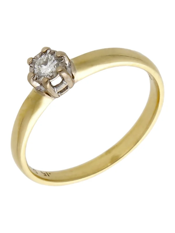 William May 18ct Yellow Gold 0.15ct Diamond Solitaire Ring