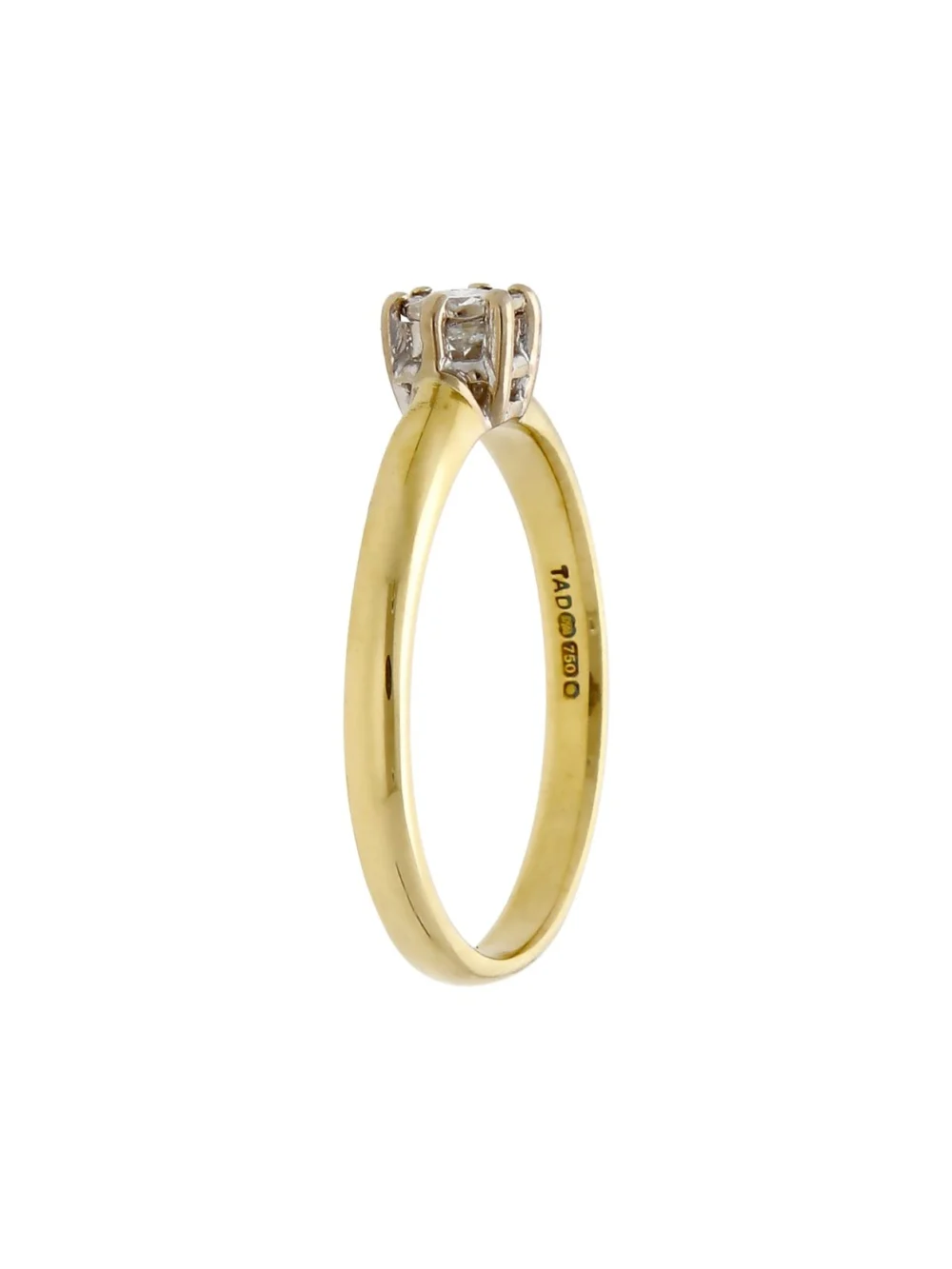 William May 18ct Yellow Gold 0.15ct Diamond Solitaire Ring, view 2