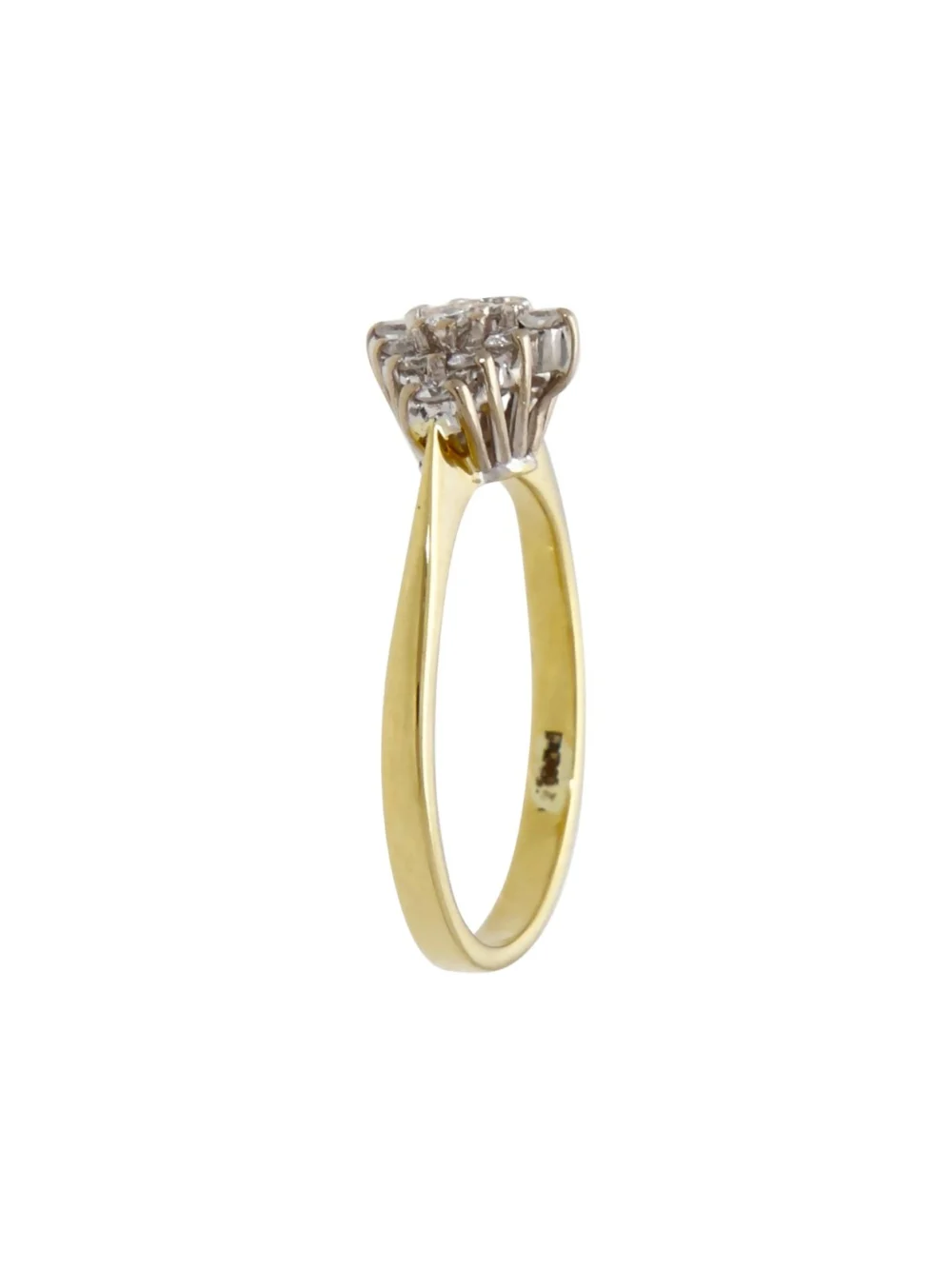 William May 18ct Yellow Gold 0.25ct Diamond Cluster Ring, view 2