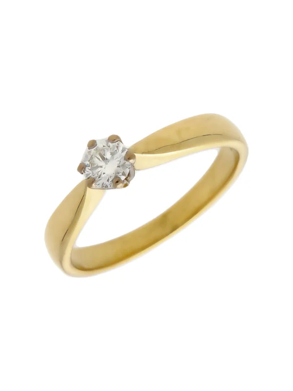 William May 18ct Yellow Gold 0.27ct Diamond Solitaire Ring
