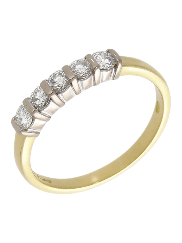 William May 18ct Yellow Gold 0.33ct Diamond 5 Stone Eternity Ring