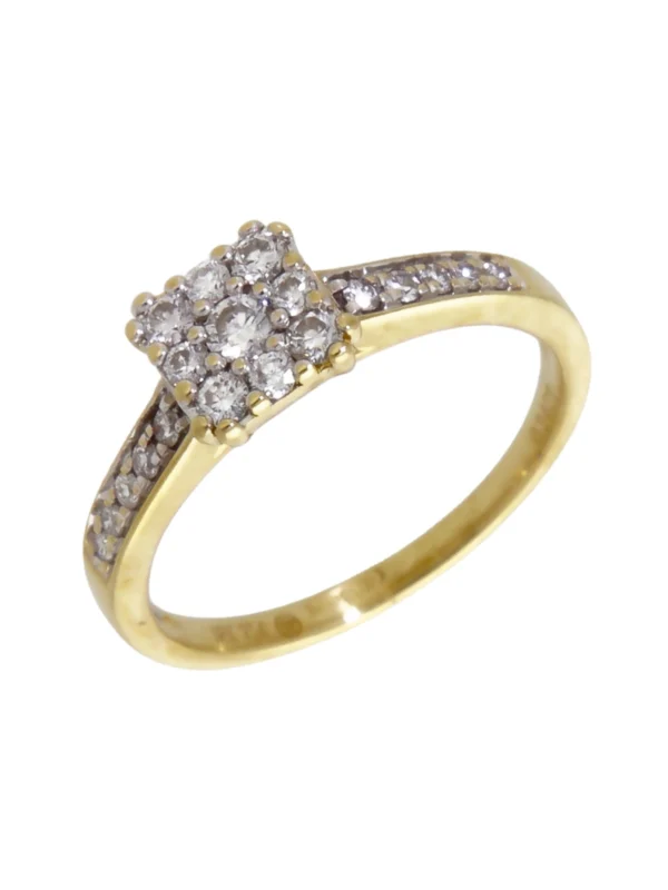 William May 18ct Yellow Gold 0.34ct Diamond Cluster Ring