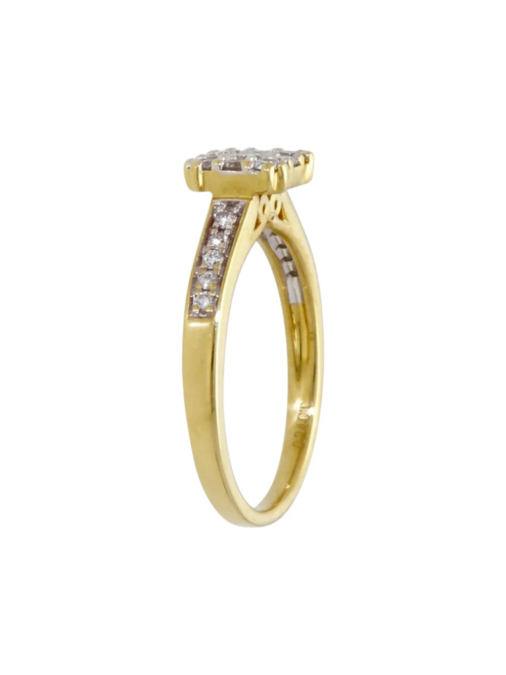 William May 18ct Yellow Gold 0.34ct Diamond Cluster Ring, view 2