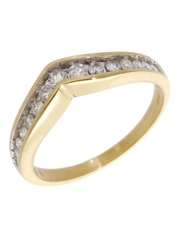 William May 18ct Yellow Gold 0.35ct Diamond Half Wishbone Ring