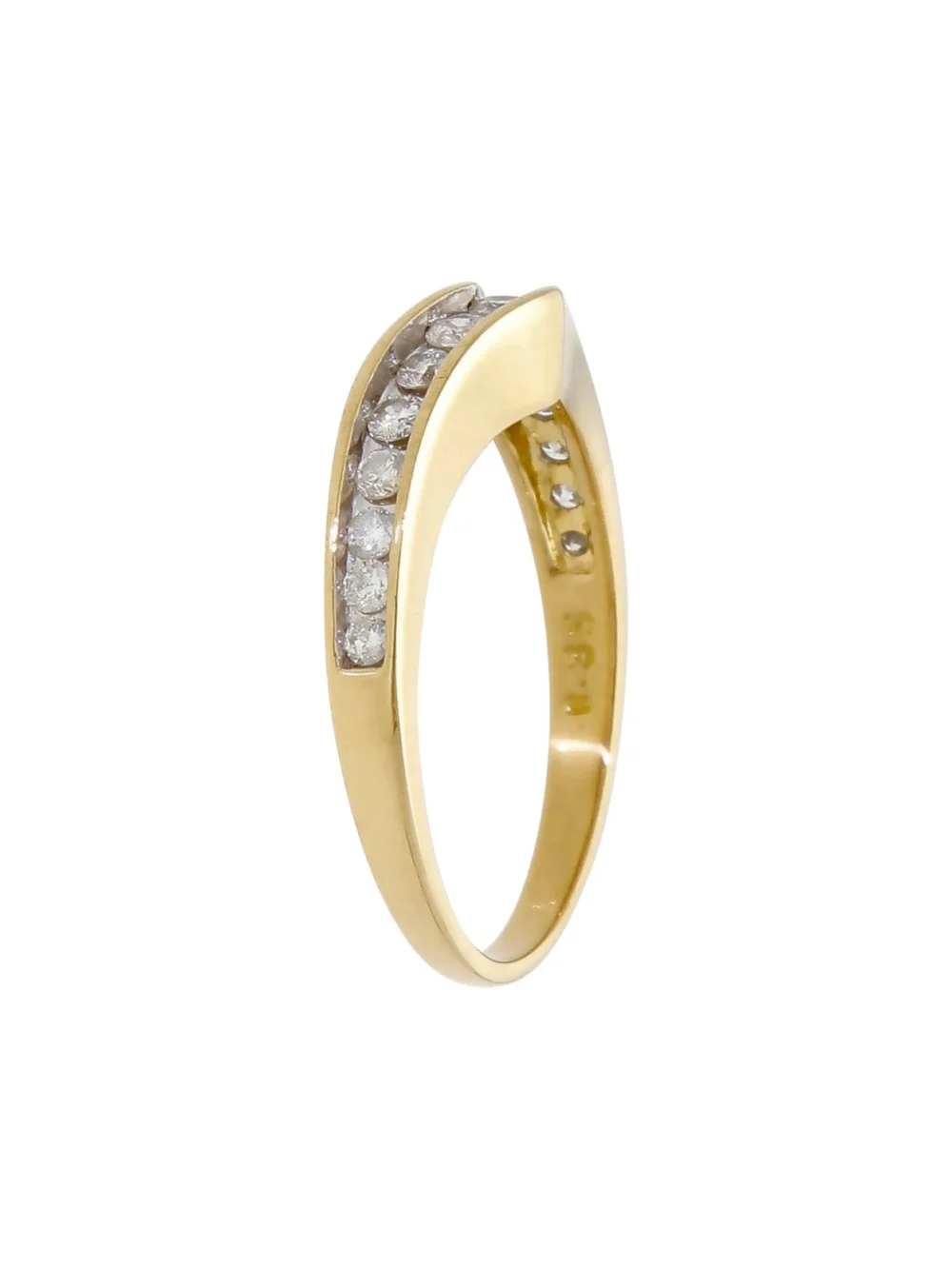 William May 18ct Yellow Gold 0.35ct Diamond Half Wishbone Ring, view 2