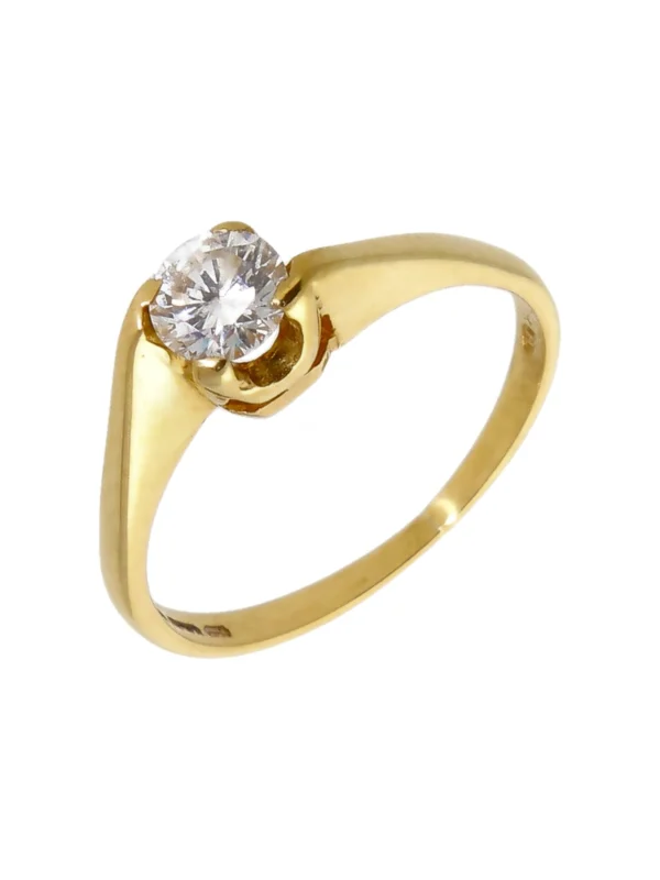 William May 18ct Yellow Gold 0.37ct Diamond Solitaire Twist Ring