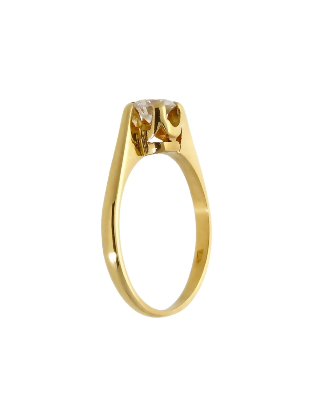 William May 18ct Yellow Gold 0.37ct Diamond Solitaire Twist Ring, view 2