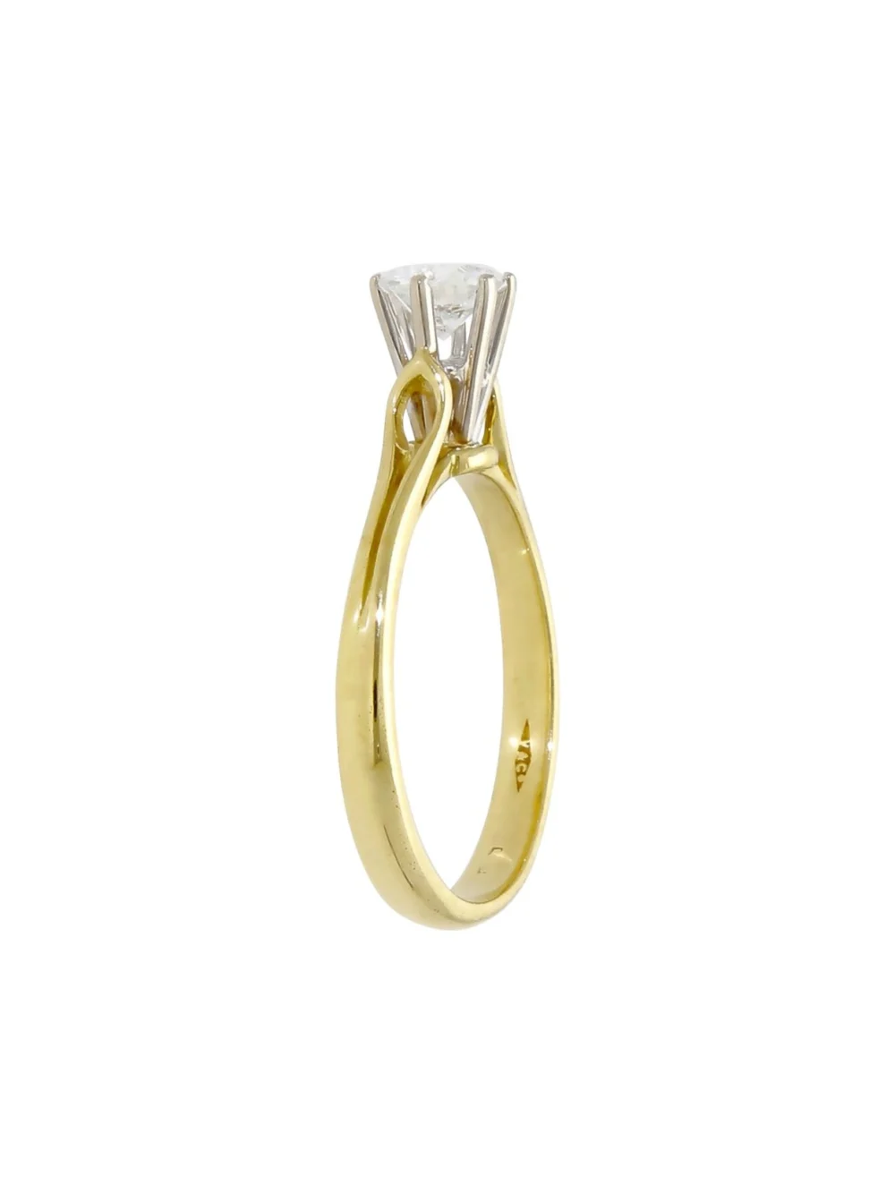 William May 18ct Yellow Gold 0.38ct Diamond Solitaire Ring, view 2