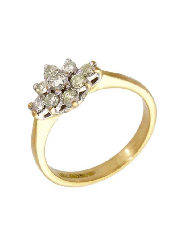 William May 18ct Yellow Gold 0.40ct Diamond Cluster Ring
