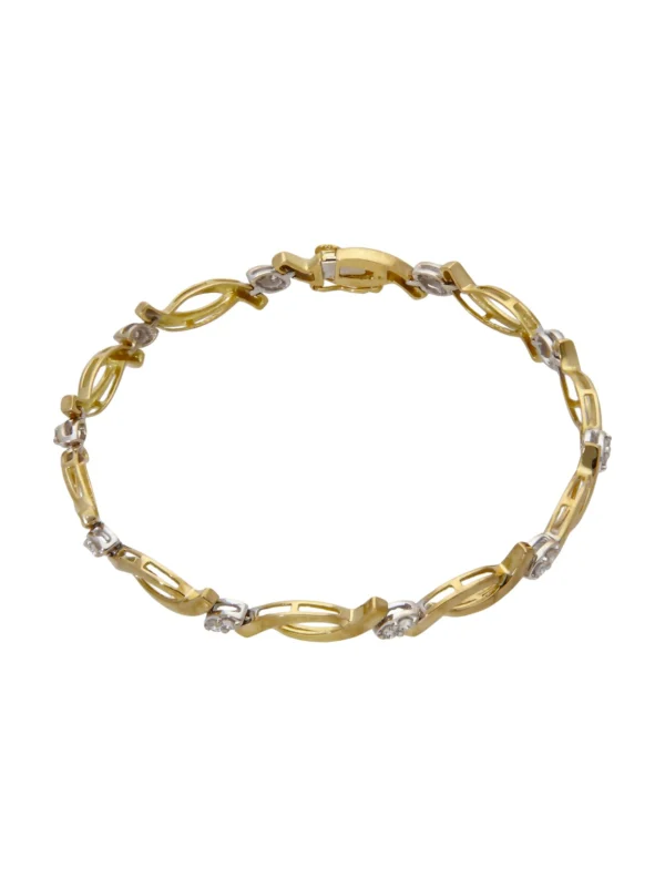 William May 18ct Yellow Gold 0.40ct Diamond Set Wave Bracelet