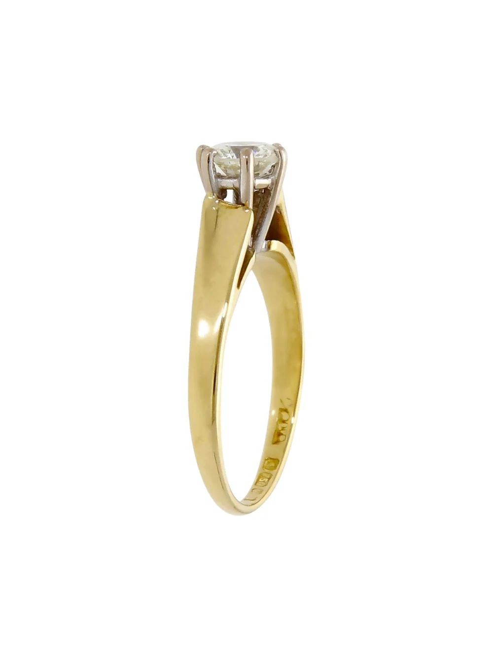 William May 18ct Yellow Gold 0.45ct Diamond Solitaire Ring, view 2
