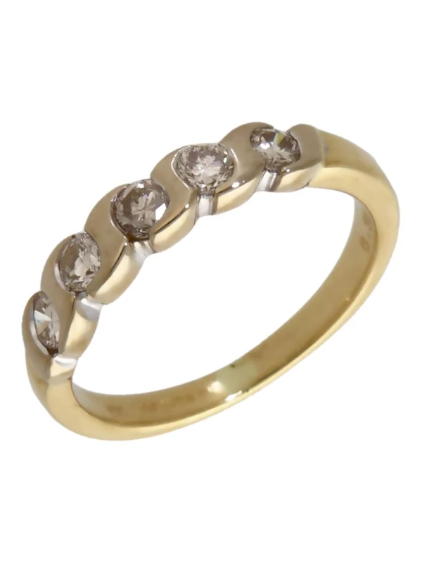 William May 18ct Yellow Gold 0.50ct Diamond 5 Stone Eternity Ring