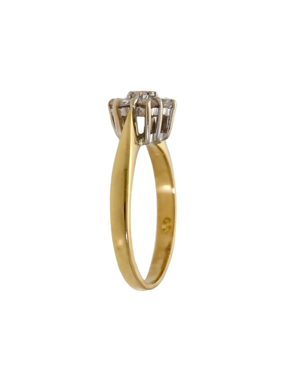 William May 18ct Yellow Gold 0.50ct Diamond Cluster Ring, view 2
