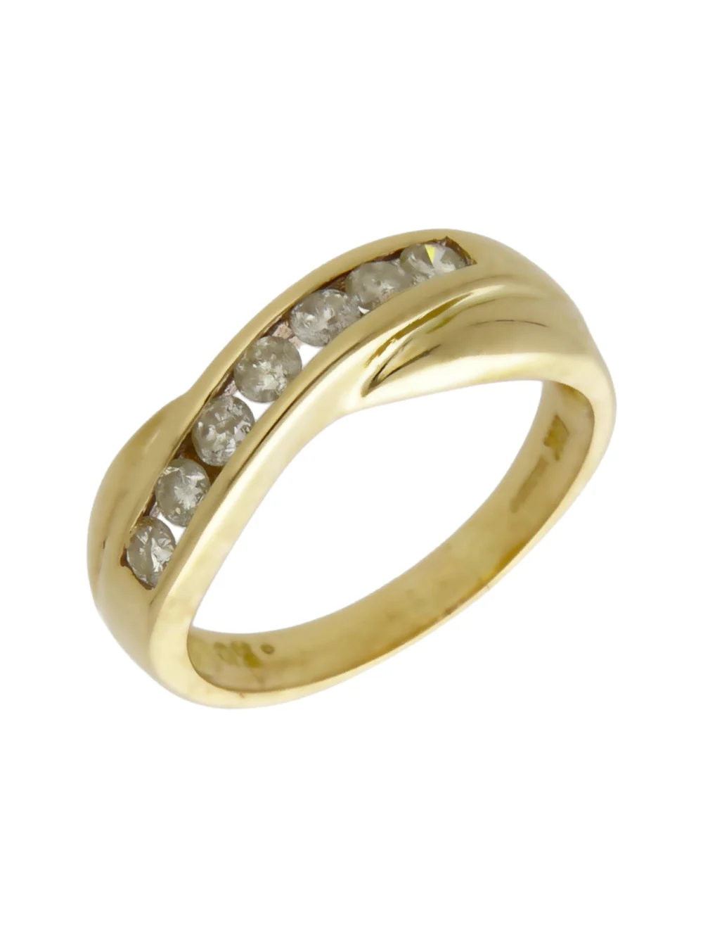 William May 18ct Yellow Gold 0.50ct Diamond Crossover Wave Ring