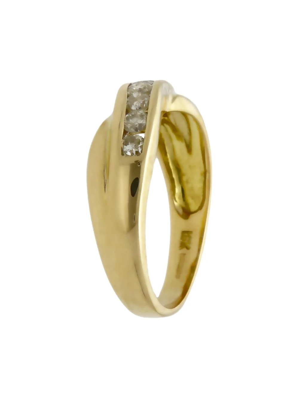 William May 18ct Yellow Gold 0.50ct Diamond Crossover Wave Ring, view 2