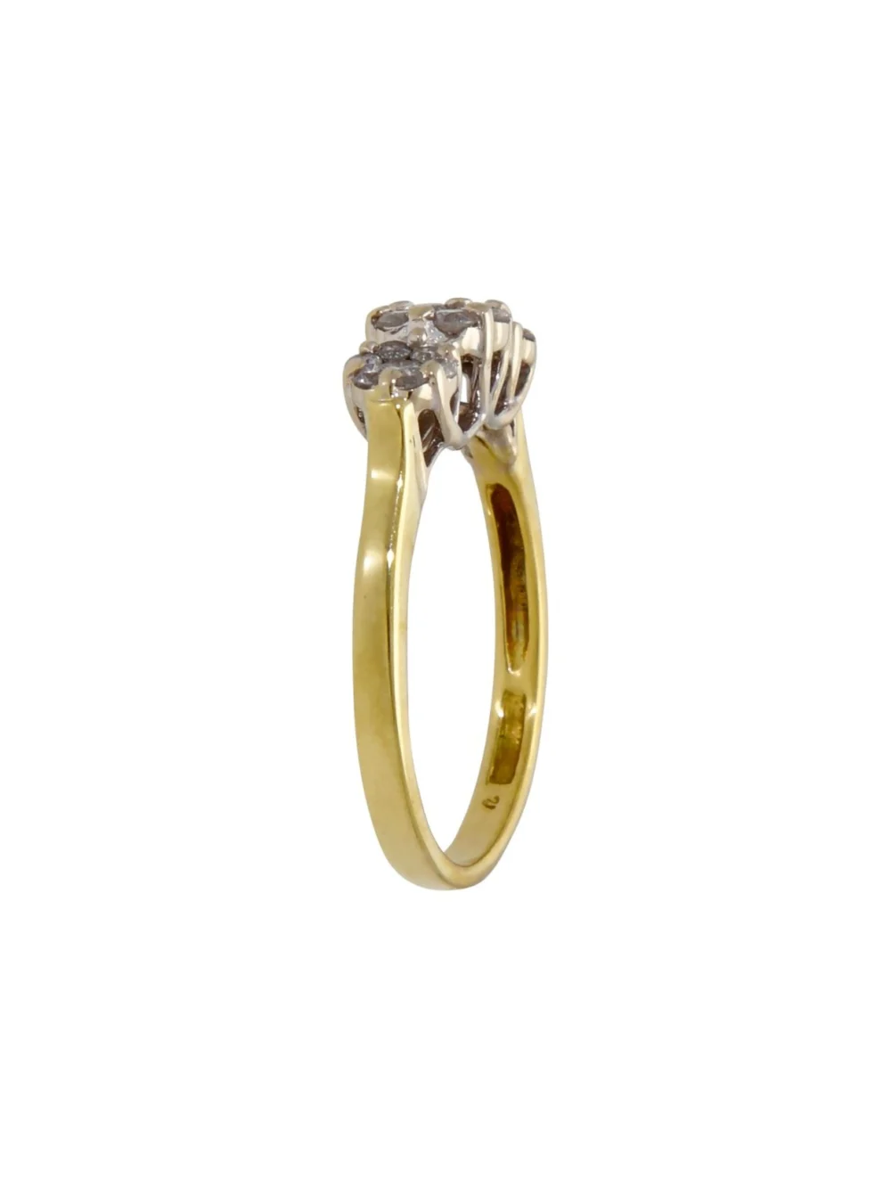 William May 18ct Yellow Gold 0.50ct Diamond Triple Cluster Ring, view 2