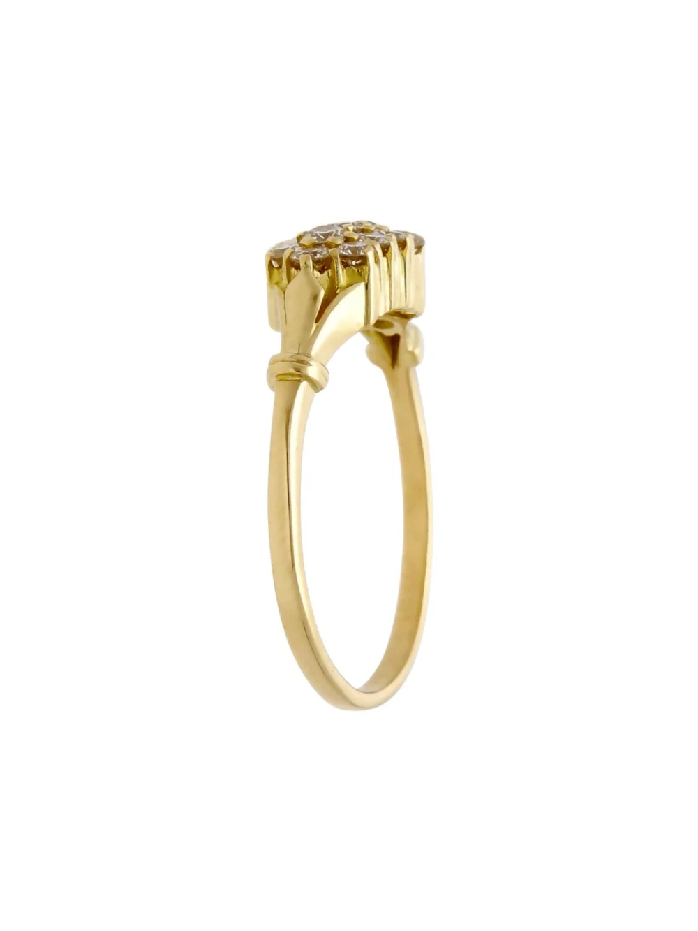 William May 18ct Yellow Gold 0.58ct Diamond Cluster Ring, view 2