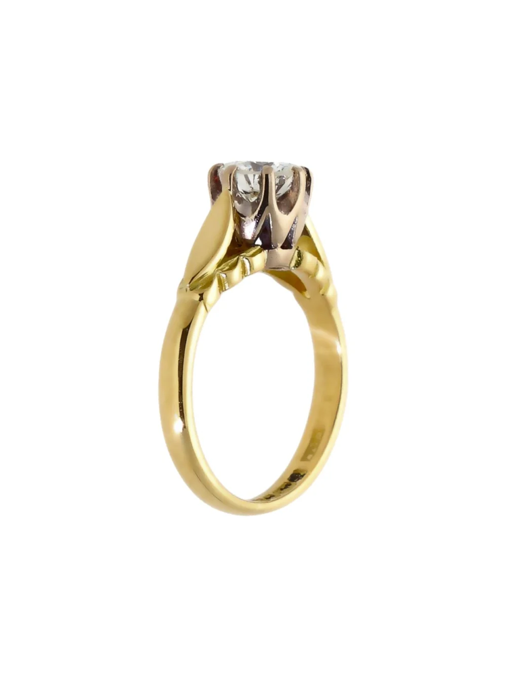 William May 18ct Yellow Gold 0.59 Carat Diamond Solitaire Ring, view 2