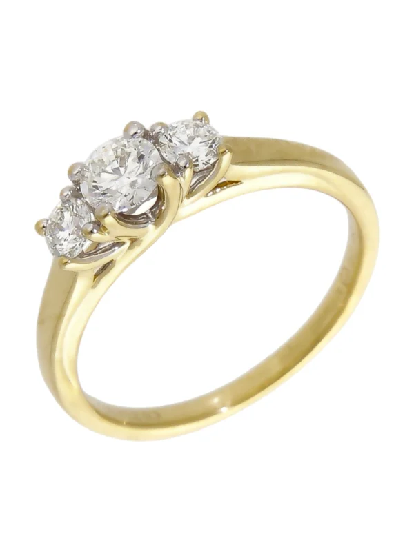 William May 18ct Yellow Gold 0.59ct Diamond Trilogy Ring