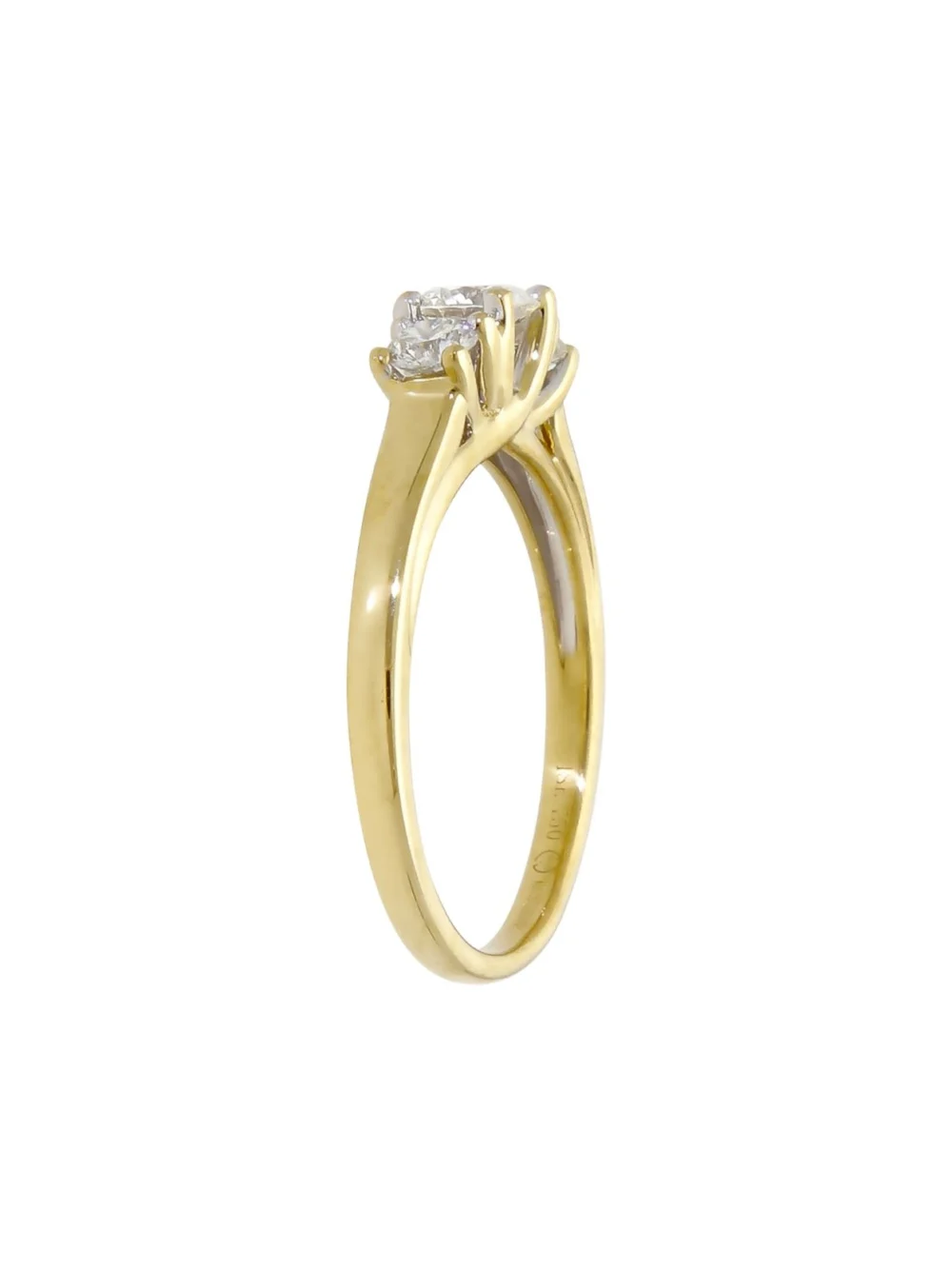 William May 18ct Yellow Gold 0.59ct Diamond Trilogy Ring, view 2