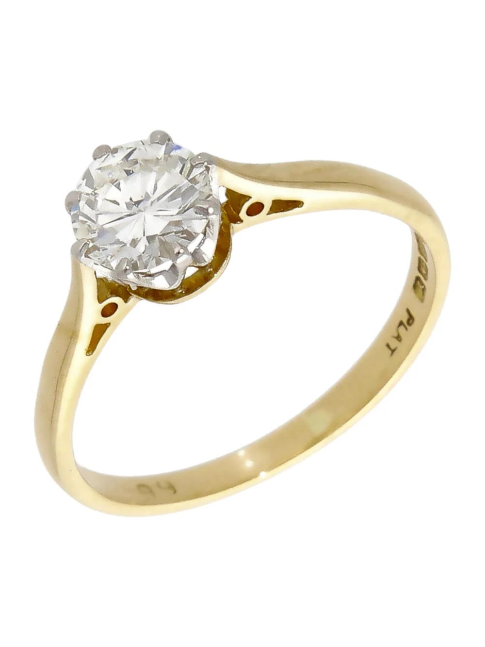 William May 18ct Yellow Gold 0.66ct Diamond Solitaire Ring, view 2