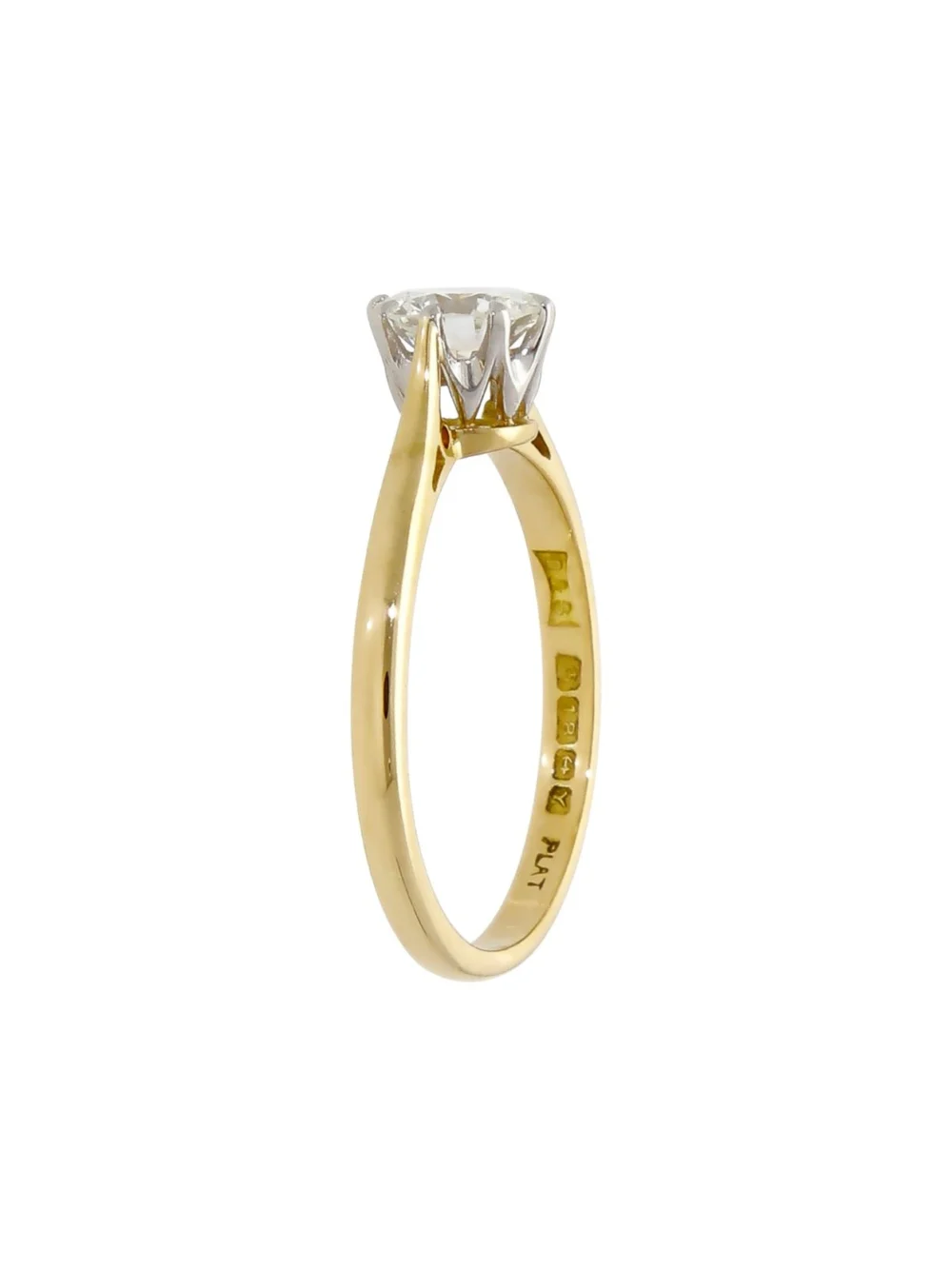 William May 18ct Yellow Gold 0.66ct Diamond Solitaire Ring, view 3