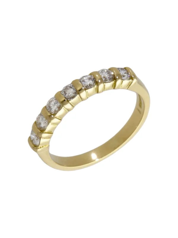 William May 18ct Yellow Gold 0.70ct Diamond Half Eternity Ring