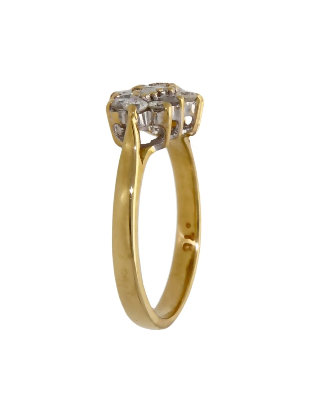William May 18ct Yellow Gold 0.75ct Diamond Boat Cluster Ring, view 3