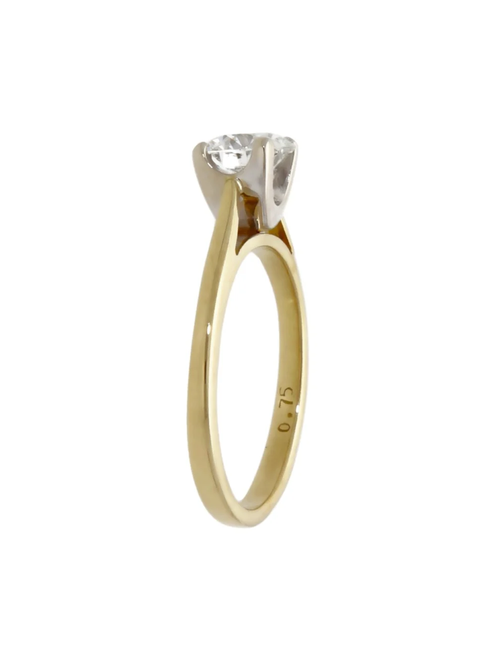 William May 18ct Yellow Gold 0.75ct Diamond Solitaire Ring, view 2