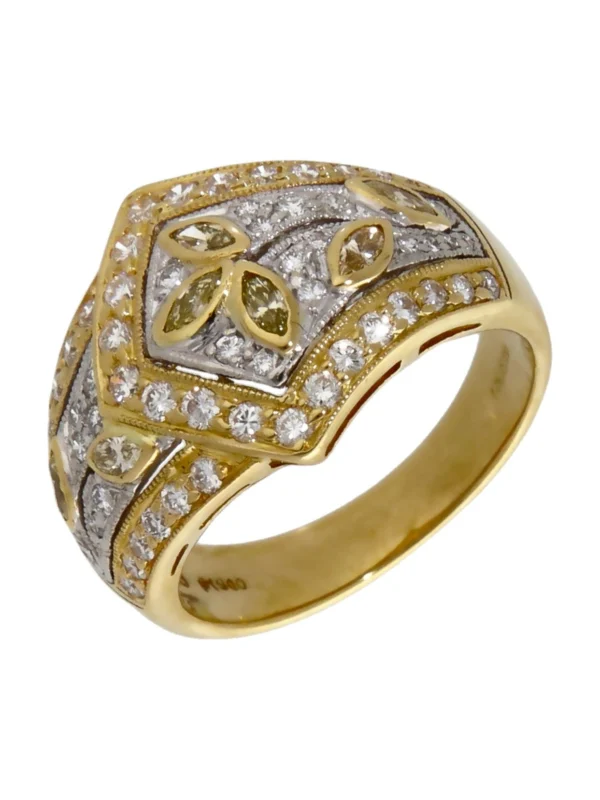 William May 18ct Yellow Gold 0.90ct Diamond Cluster Dress Ring