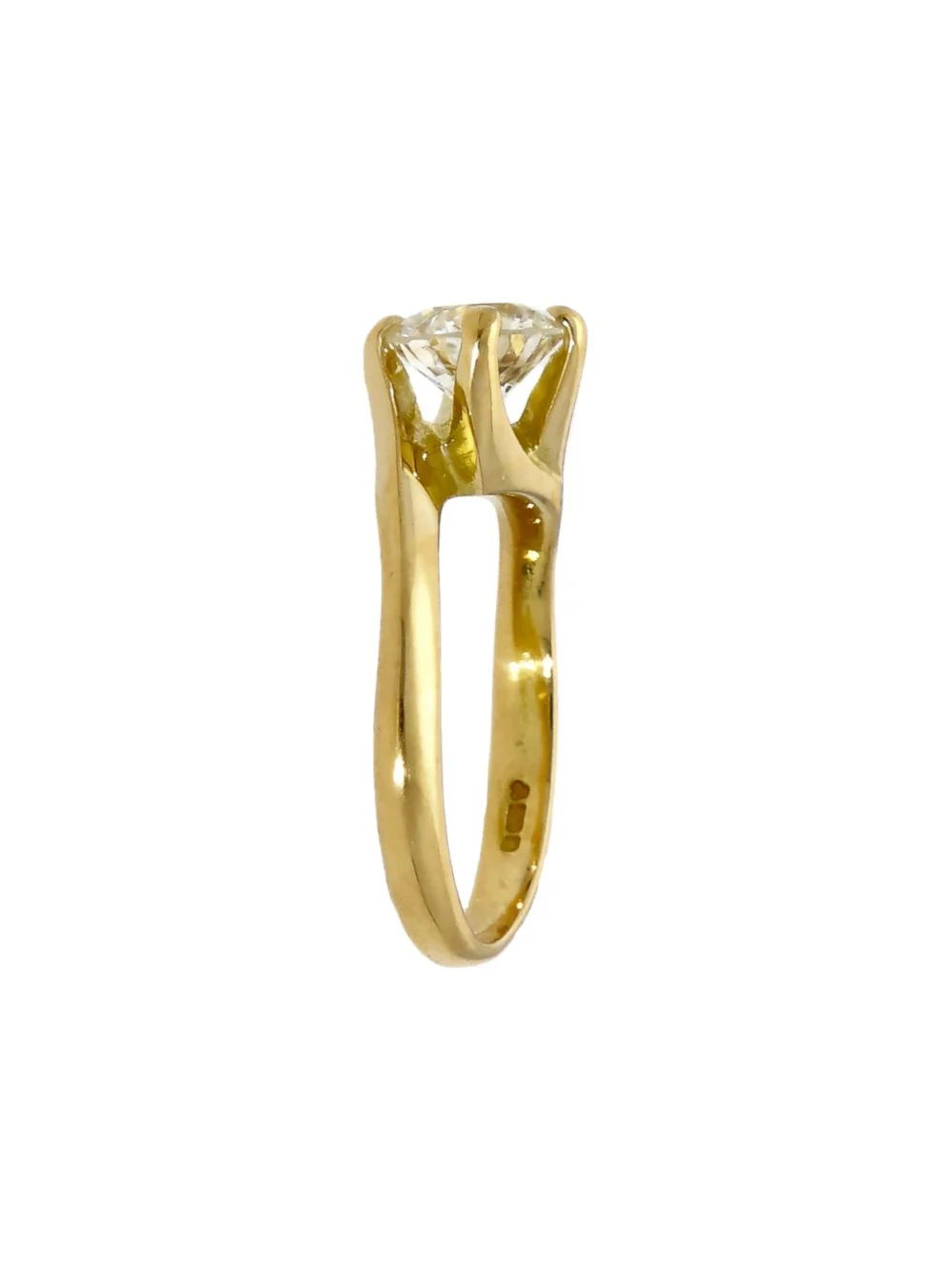 William May 18ct Yellow Gold 0.98ct Diamond Solitaire Twist Ring, view 2