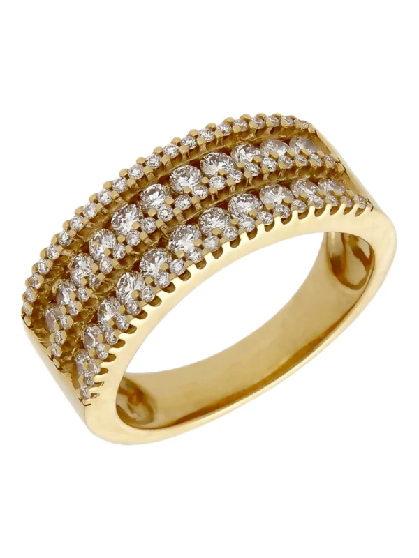 William May 18ct Yellow Gold 1.00ct Diamond 5 Row Dress Ring