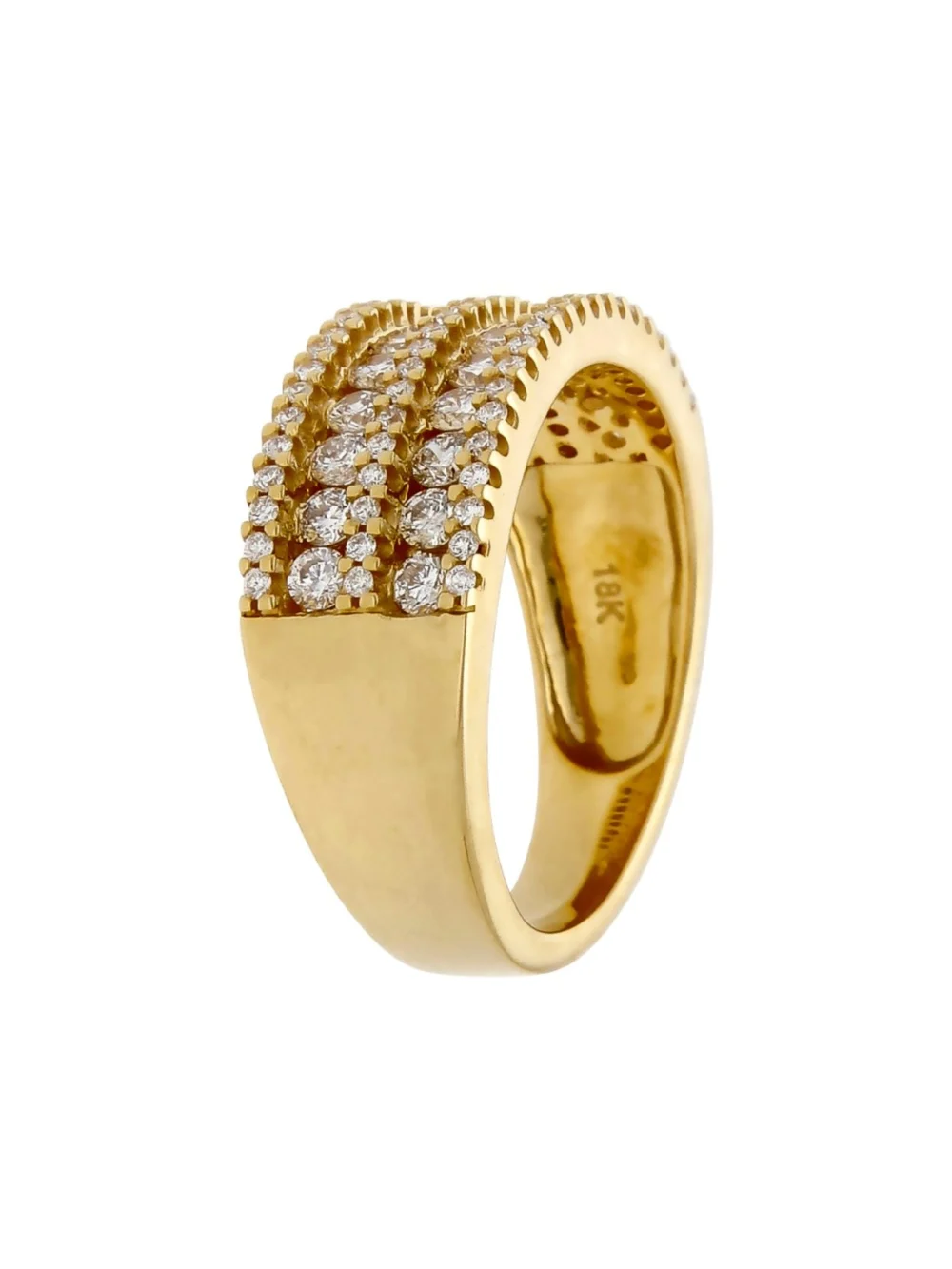 William May 18ct Yellow Gold 1.00ct Diamond 5 Row Dress Ring, view 3