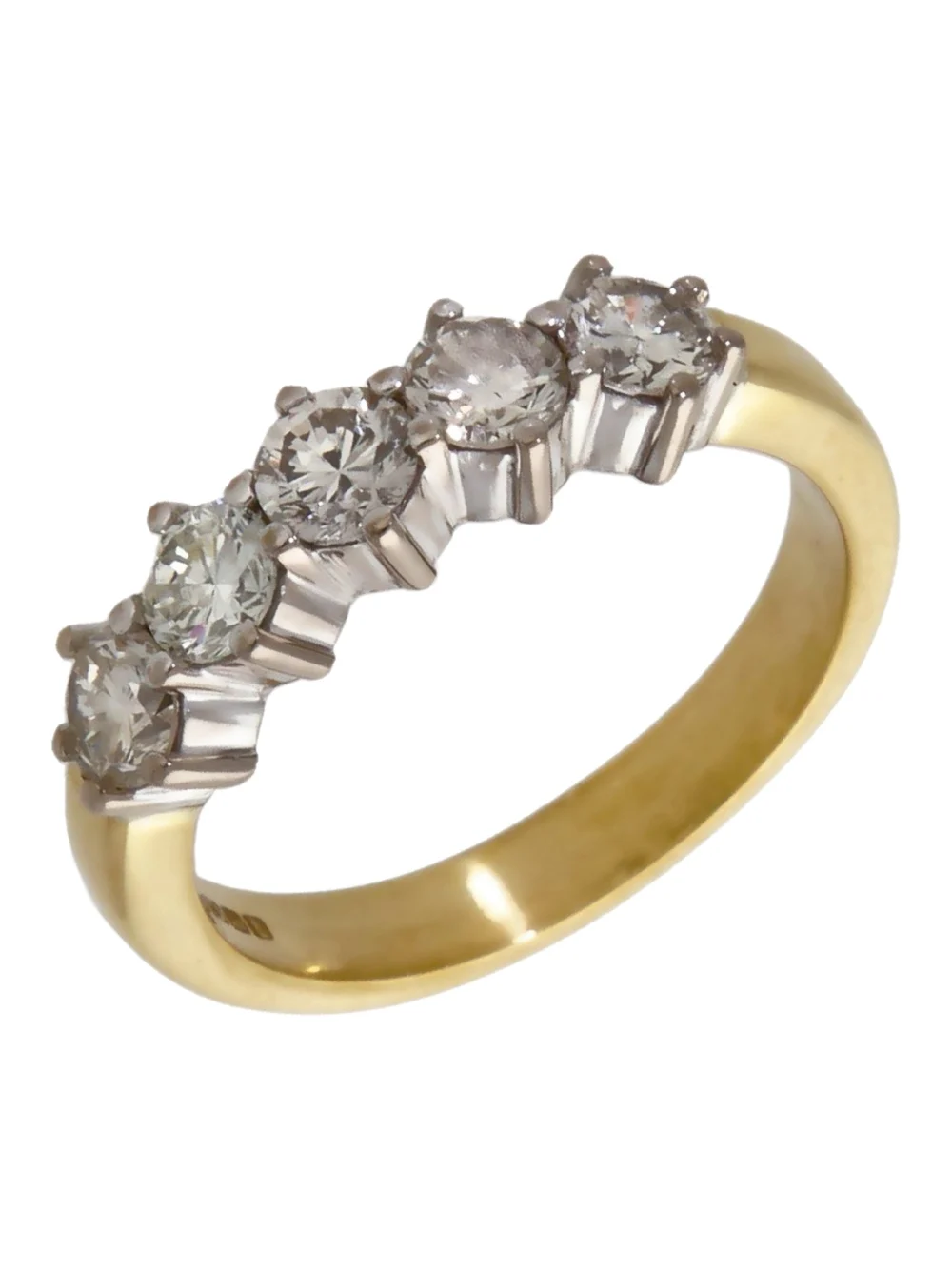 William May 18ct Yellow Gold 1.00ct Diamond Half Eternity Ring