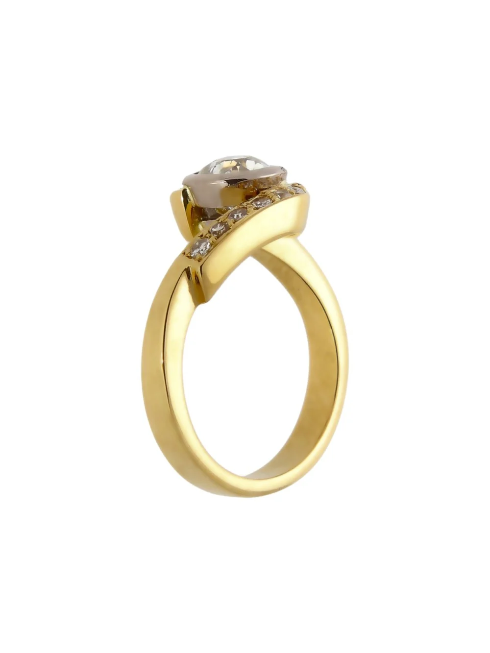 William May 18ct Yellow Gold 1.00ct Diamond Solitaire Twist Ring, view 2