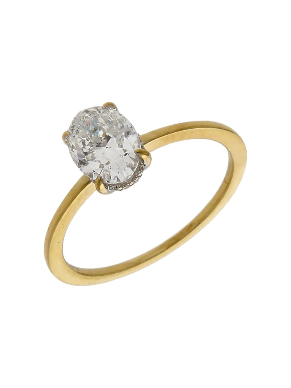 William May 18ct Yellow Gold 1.00ct Oval Diamond Solitaire Ring