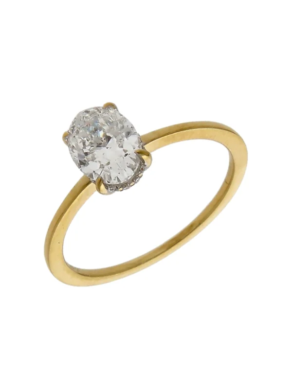 William May 18ct Yellow Gold 1.00ct Oval Diamond Solitaire Ring