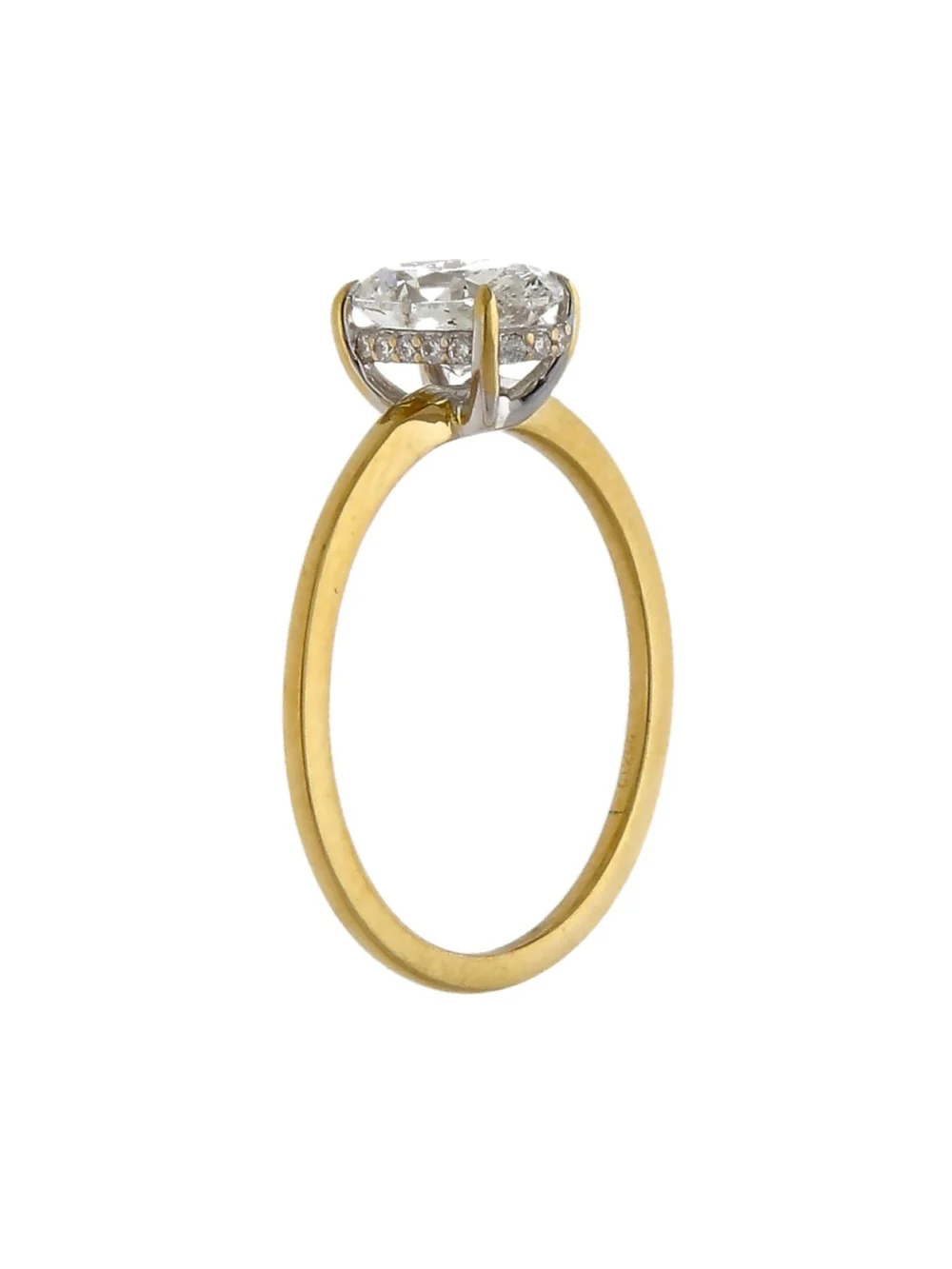 William May 18ct Yellow Gold 1.00ct Oval Diamond Solitaire Ring, view 2