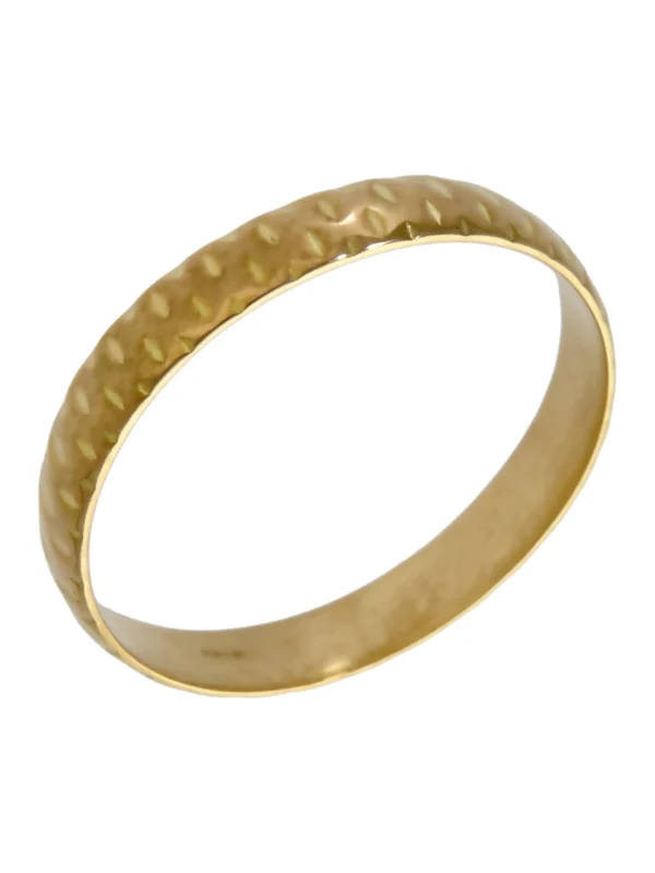 William May 18ct Yellow Gold 3mm Patterned Wedding Band Ring