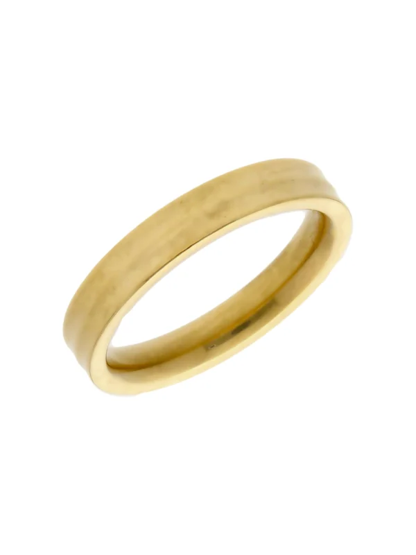 William May 18ct Yellow Gold 4mm Ridged Wedding Band Ring