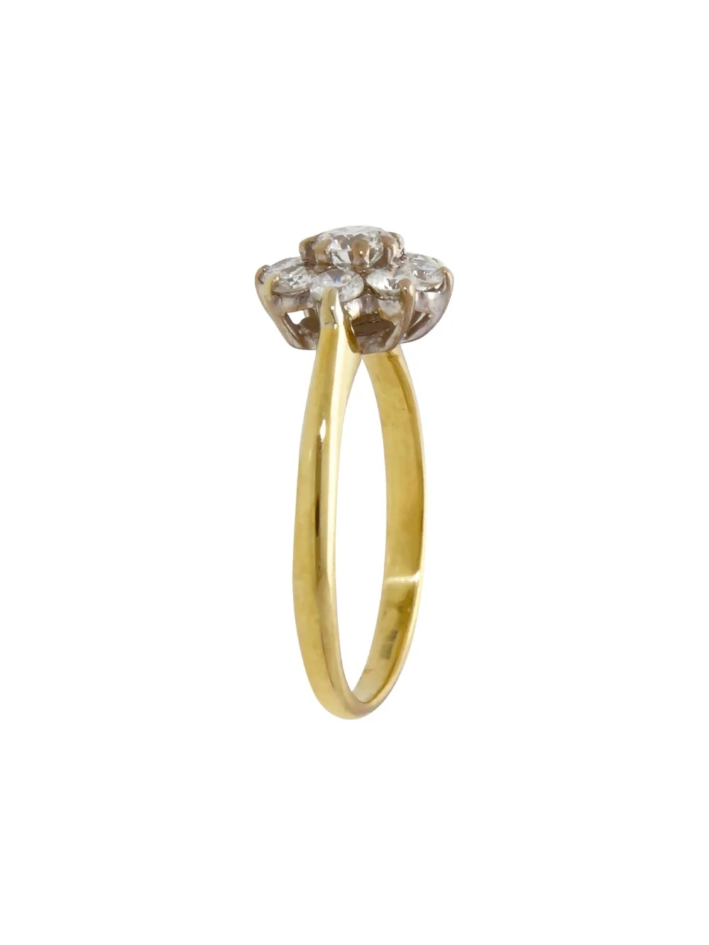 William May 18ct Yellow Gold Diamond Cluster Ring, view 2