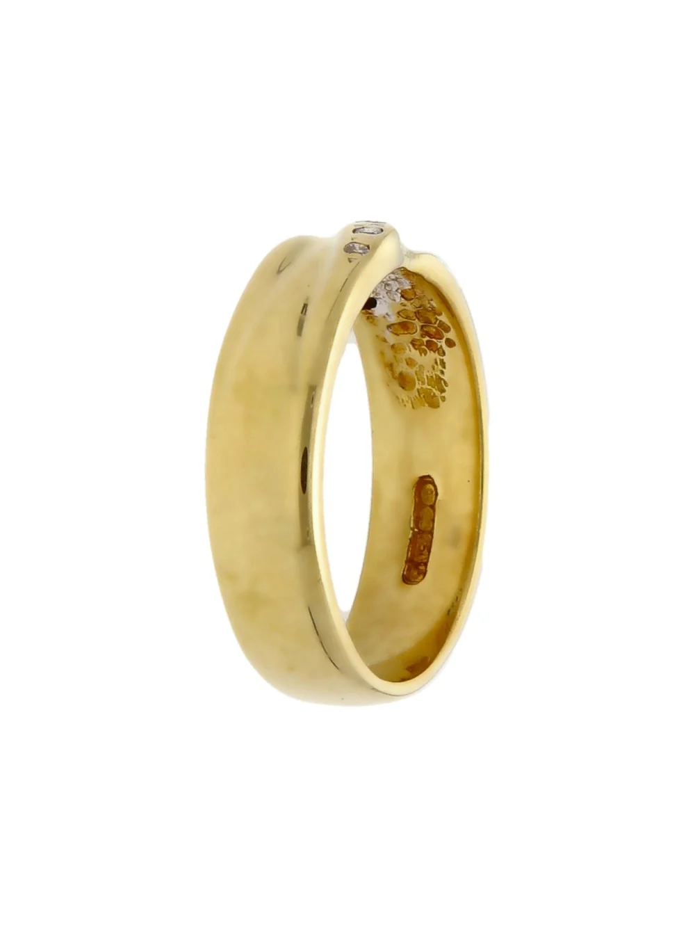 William May 18ct Yellow Gold Diamond Set Crossover Wave Band Ring, view 2