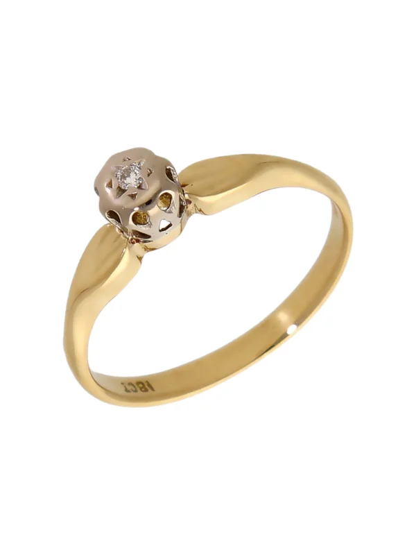 William May 18ct Yellow Gold Illusion Set Diamond Solitaire Ring