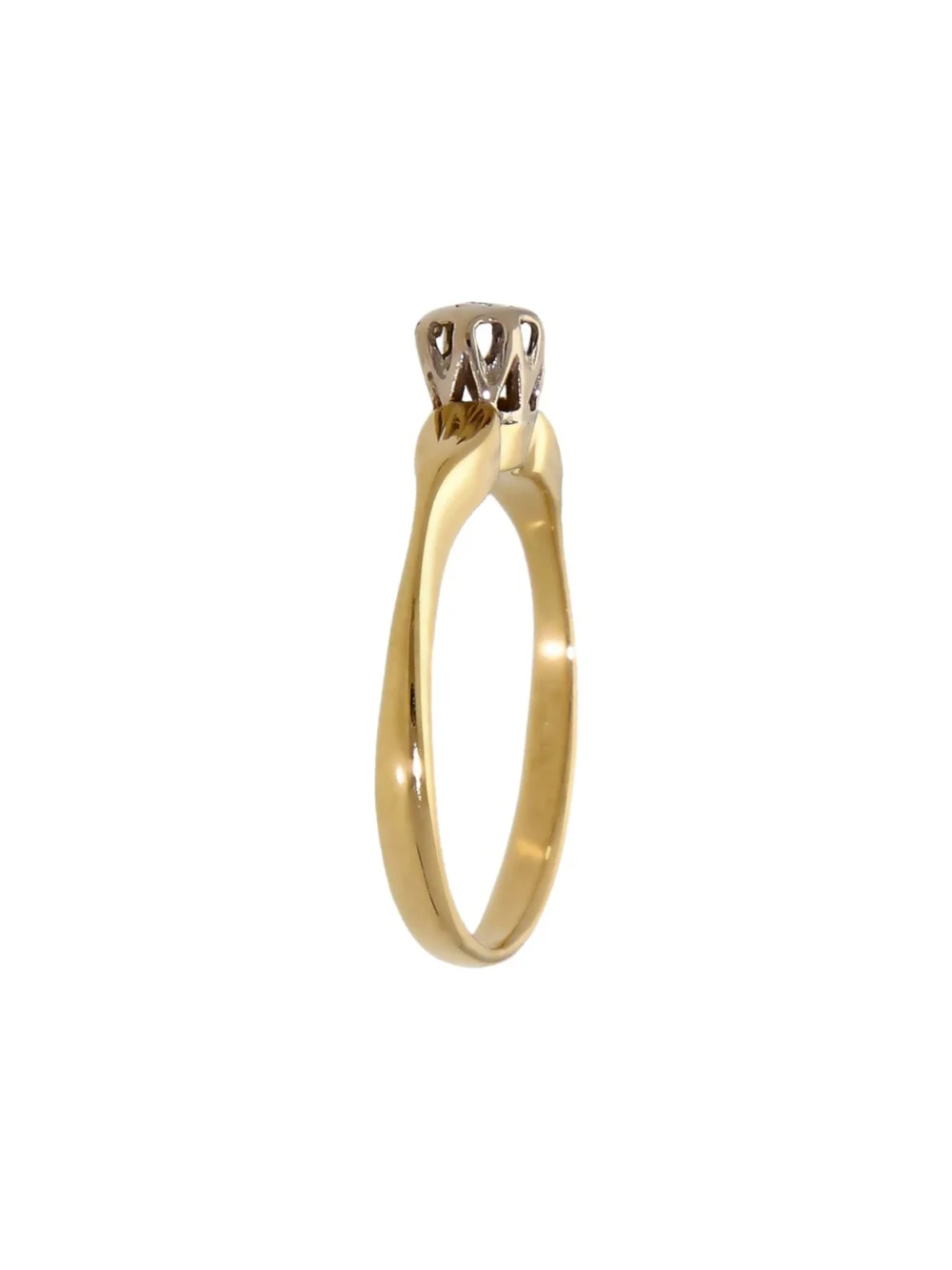 William May 18ct Yellow Gold Illusion Set Diamond Solitaire Ring, view 2