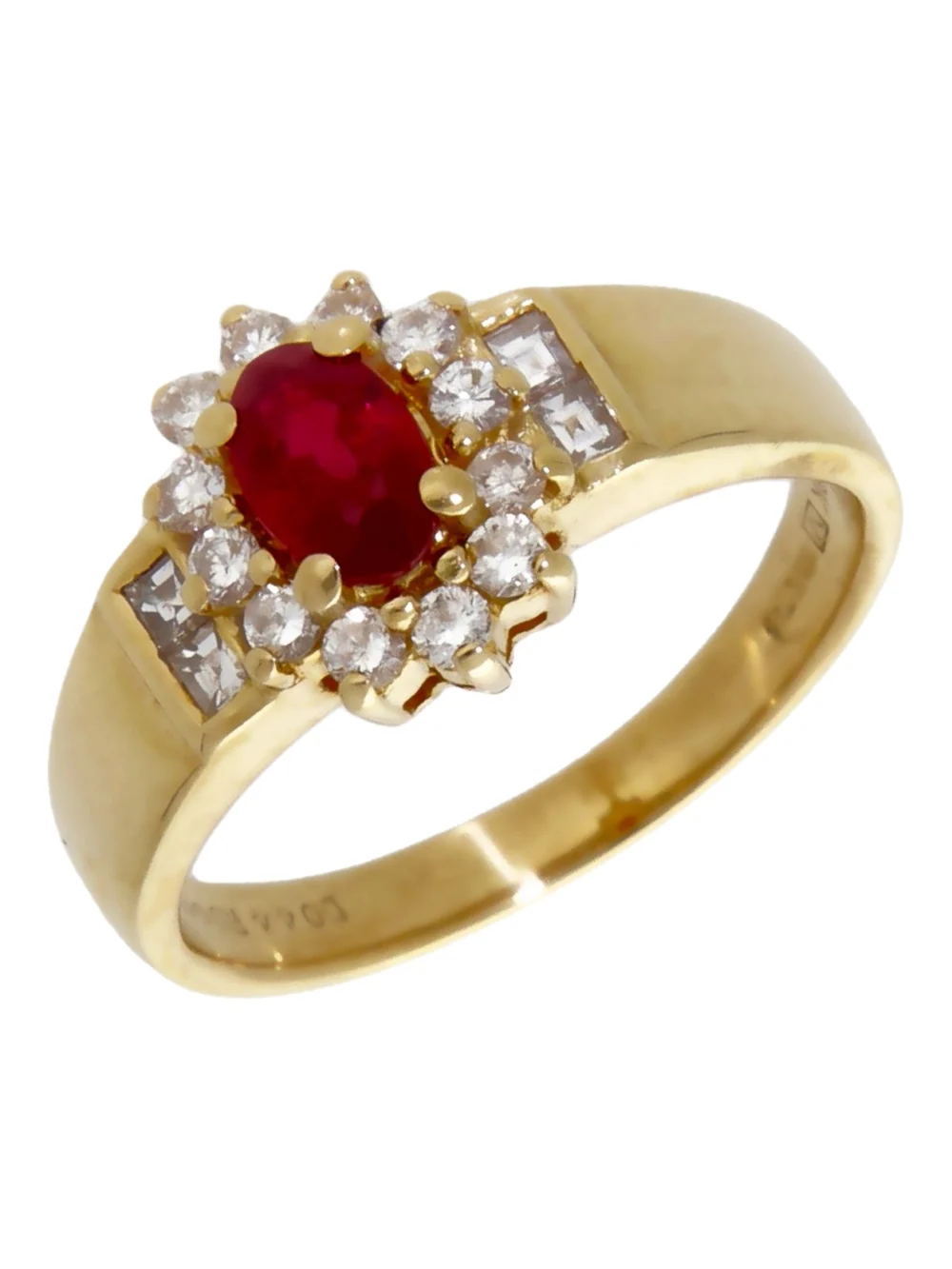 William May 18ct Yellow Gold Ruby & Diamond Cluster Ring